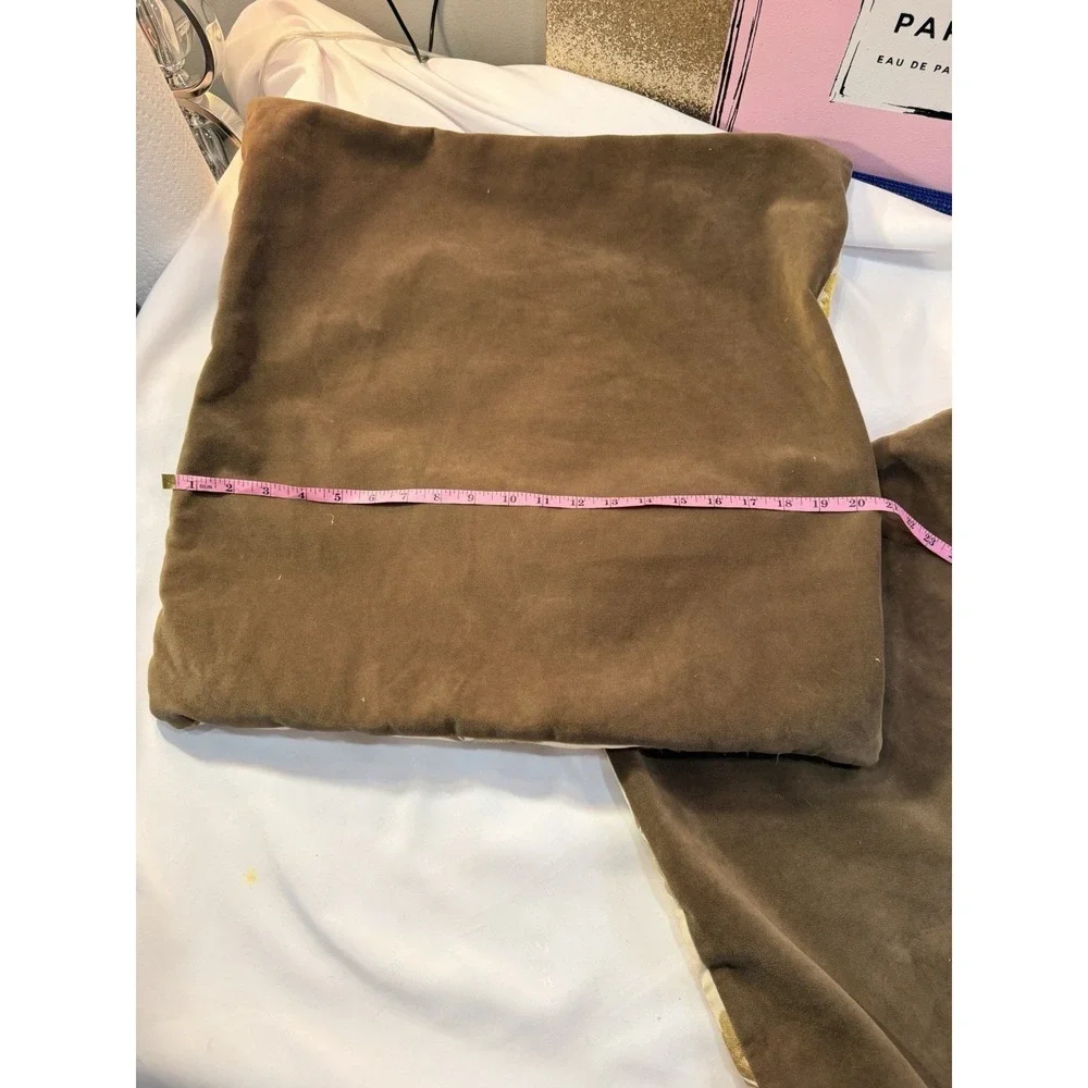 2 FeatherPillow Covers Luxury Earth Tones Tan Thick‎ Zipper Cleaned 321